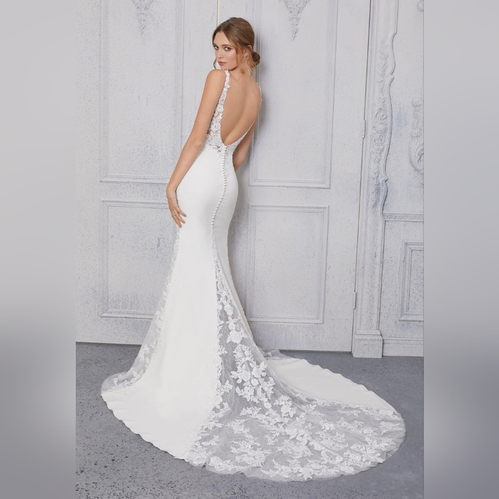 Full Illusion Sides And Train Sequined Lace Fit N Flare Wedding Dress